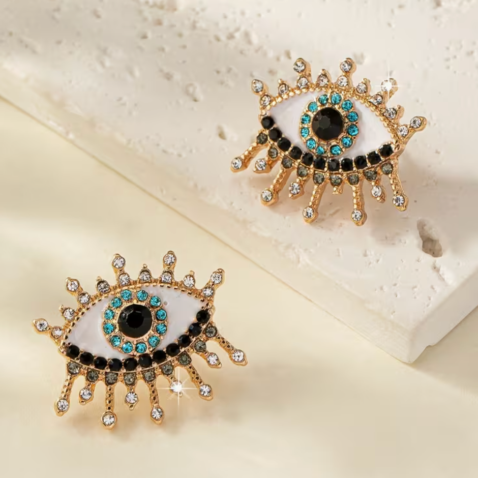 Trendy Evil Eye Stud Earrings – Modern, Versatile & Protective Style Jewelry